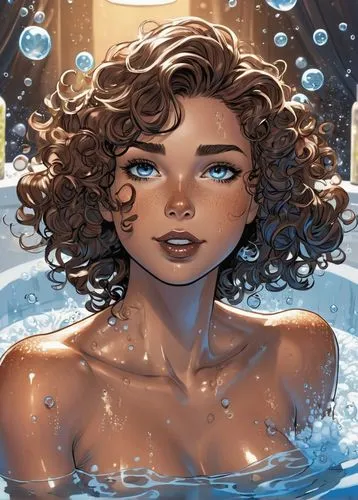 selina,water nymph,water pearls,wet water pearls,lilandra,nereid,Illustration,American Style,American Style 13