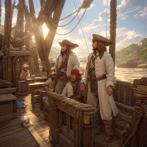 Pirates swabbing the deck,three wise men,the three wise men,guards of the canyon,three masted,pilgrims,nomad life,pirates,wild west,pirate treasure,nomads,american frontier,three kings,cowboys,fathers