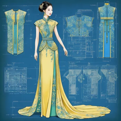 costume design,art deco woman,evening dress,fashion design,art deco,fashion illustration,dress form,art deco background,fabric design,sheath dress,gown,ball gown,blueprint,garment,fashion vector,art deco ornament,fashion designer,one-piece garment,bodice,art nouveau design,Unique,Design,Blueprint