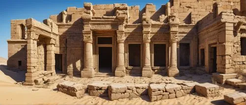 ramesseum,egyptian temple,karnak temple,karnak,abydos,medinet,leptis,qasr,simbel,dendera,palmyra,hatra,sabratha,egypt,nabataean,colonnaded,celsus library,ancient buildings,ancient civilization,nabataeans,Art,Classical Oil Painting,Classical Oil Painting 06