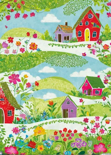 flowers fabric,flower fabric,springtime background,flower blanket,houses clipart,spring background,cottage garden,blanket of flowers,floral background,background pattern,flower garden,motif,seamless pattern,background vector,fruit fields,flowers pattern,flower meadow,vegetables landscape,children's background,hippie fabric,Conceptual Art,Sci-Fi,Sci-Fi 05