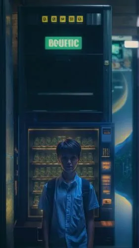 vending machine,jukebox,vending machines,automated teller machine,locker,kiosk,suitcase,banker,coin drop machine,courier box,computer,mailman,baggage,compute,elevator,briefcase,phone booth,vhs,soda machine,cyberpunk