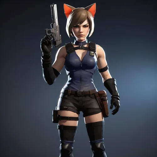 huntress,grey fox,fennec,pubg mascot,mercenary,girl with a gun,south american gray fox,desert fox,girl with gun,fox,child fox,game character,renegade,redfox,female nurse,policewoman,croft,a fox,kat,cat warrior,Unique,3D,Low Poly