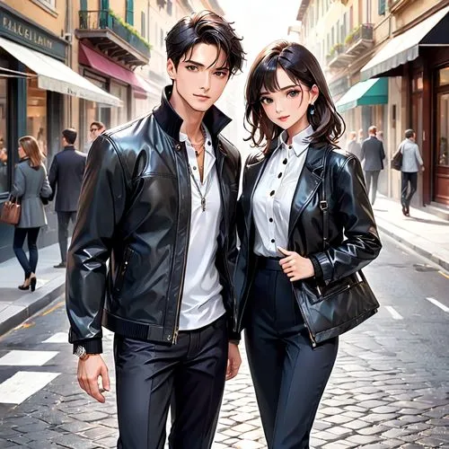 kimjongilia,vintage boy and girl,leather jacket,young couple,bolero jacket,vintage man and woman,fashion street,beautiful couple,couple goal,leather,clover jackets,partnerlook,spy visual,black leather,paris shops,mobster couple,boy and girl,couple,mom and dad,prince and princess,Anime,Anime,General