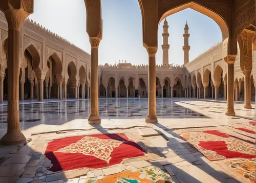 cityscape, Shiraz, historical architecture, Persian gardens, Eram Garden, vibrant flowers, Karim Khan Citadel, traditional bazaar, Vakil Mosque, intricate tile work, sunset glow, bustling streets, urb