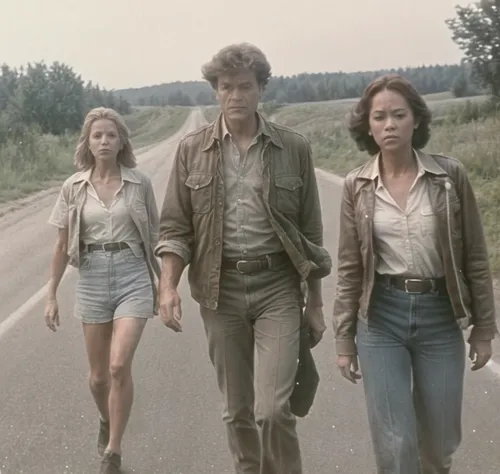 people walking on a road with trees in the background,wuornos,grenvilles,mccandlish,mccandless,hitchhikes,hitchhikers