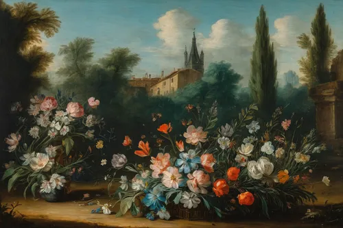 still life of spring,flower of the passion,floral composition,bouquets,flower garden,floral arrangement,floral decorations,bach flowers,garden flowers,splendor of flowers,spring flowers,flowering plants,floral greeting,fiori,work in the garden,floral ornament,floral corner,wreath of flowers,bouquet of flowers,garden of plants,Art,Classical Oil Painting,Classical Oil Painting 35