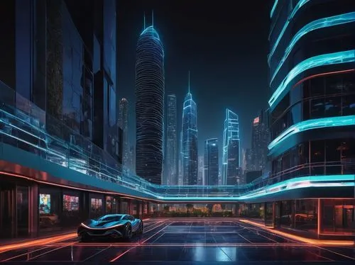 cybercity,cybertown,futuristic landscape,cyberport,superhighways,coruscant,cityscape,city at night,dubai marina,tron,motorcity,polara,black city,metropolis,cyberscene,dubai,futuristic architecture,megapolis,guangzhou,futuristic,Illustration,Paper based,Paper Based 21