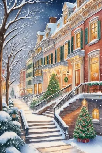 christmas landscape,snow scene,christmas snowy background,winter background,winterplace,christmas scene,houses clipart,christmas snow,snow landscape,winter night,rowhouses,christmases,christmas motif,christmasbackground,winterland,christmastide,snowy landscape,christmas wallpaper,christmas town,caroling,Conceptual Art,Daily,Daily 17