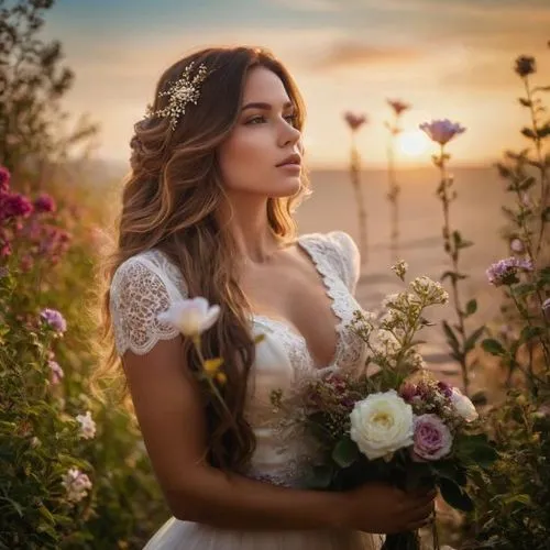 beautiful girl with flowers,romantic portrait,romantic look,girl in flowers,sun bride,with roses,holding flowers,splendor of flowers,wedding photography,scent of roses,yevgenia,flower girl,flower in s