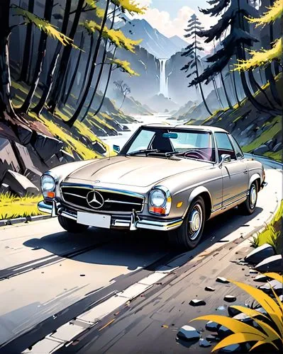 mercedes 190 sl,mercedes benz 190 sl,alpine drive,mercedes-benz 300 sl,mercedes-benz 190 sl,mercedes 500k,mercedes sl,drive,300 sl,muscle car cartoon,runabout,mercedes benz w123,hillclimb,datsuns,ghia,datsun,car drawing,fairlady,lebaron,illustration of a car,Anime,Anime,General