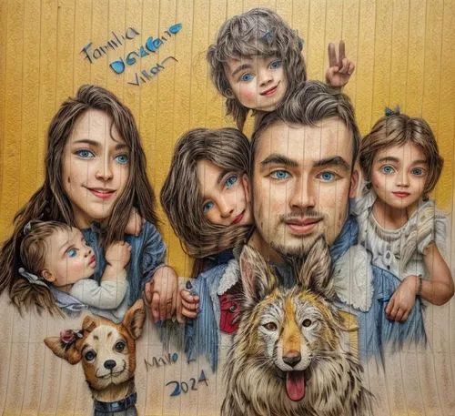 Family ,oil painting on canvas,families,coloured pencils,happy family,melastome family,lily family,oil painting,kids illustration,color pencils,colour pencils,family care,monkey family,harmonious fami