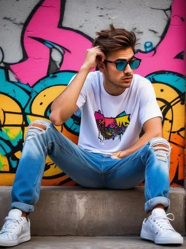 street fashion,boys fashion,young model istanbul,skater,isolated t-shirt,man on a bench,boy model,hipster,colorful background,young model,concrete background,t-shirt,cool remeras,male model,fashion street,80s,the style of the 80-ies,jeans background,t shirt,t-shirts,Photography,Fashion Photography,Fashion Photography 24