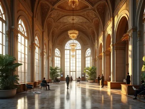 louvre,residenz,certosa di pavia,foyer,musée d'orsay,hofgarten,hall of nations,nationalgalerie,orangerie,royal interior,entrance hall,corridor,mirogoj,rudolfinum,interior view,pinakothek,lobby,orangery,certosa,europe palace,Photography,General,Realistic