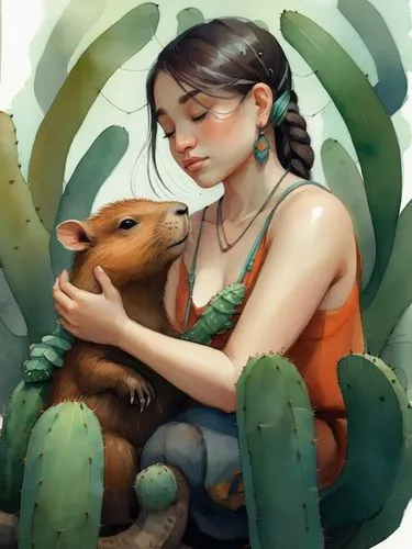 crocodile woman,girl with dog,arrietty,pachamama,heatherley,digital painting,digital illustration,macaca,fauna,game illustration,ouanna,treeshrews,nurturing,dog illustration,fantasy portrait,quetzales,companion dog,sci fiction illustration,companion,raices,Conceptual Art,Sci-Fi,Sci-Fi 01