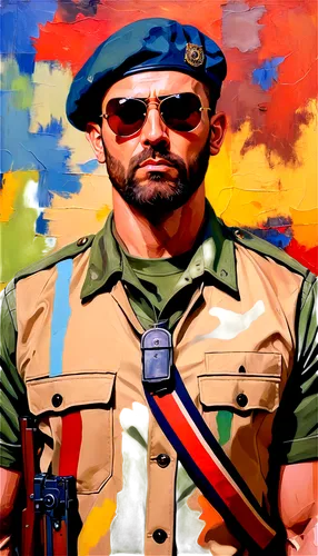 subcomandante,comandante,commandante,plissken,che,fidelman,zanjeer,subcommandante,the cuban police,gabbar,kadhafi,peshmerga,videla,policeman,french foreign legion,kommissar,brigadier,cantona,mcartor,cuba background,Conceptual Art,Oil color,Oil Color 20