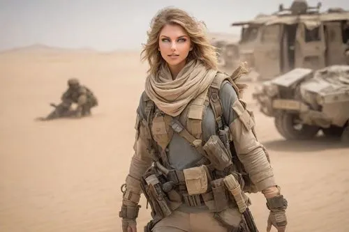 female warrior,combat medic,lost in war,warrior woman,usmc,war correspondent,sandstorm,war veteran,marine corps,mad max,strong military,the sandpiper general,strong women,strong woman,alien warrior,marine,female hollywood actress,the sandpiper combative,medium tactical vehicle replacement,ballistic vest,Photography,Realistic