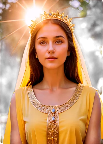 yellow crown amazon,thracian,golden crown,diadem,the prophet mary,princess sofia,gold crown,sun bride,mary-gold,celtic queen,ancient egyptian girl,joan of arc,miss circassian,tiara,gold foil crown,yellow rose background,jessamine,princess crown,accolade,fatima,Illustration,Realistic Fantasy,Realistic Fantasy 43