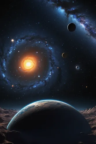 planetary system,inner planets,binary system,astronomy,exoplanet,space art,celestial bodies,astronomical object,planets,celestial object,copernican world system,the solar system,the universe,planet eart,different galaxies,planetarium,trajectory of the star,types of galaxies,universe,orbiting,Illustration,Retro,Retro 22