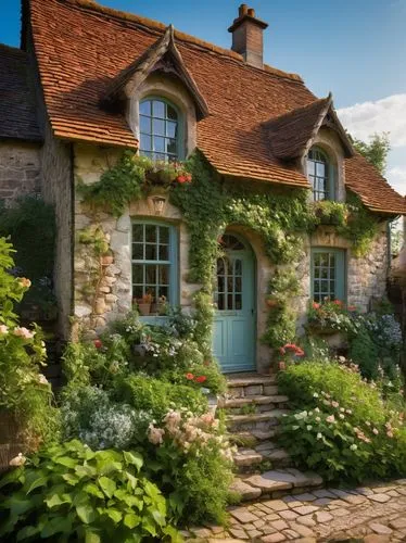 cottage garden,country cottage,country house,hameau,summer cottage,beautiful home,cottages,home landscape,maisons,french windows,provencale,traditional house,stone houses,normandy,cottage,country estate,france,provence,provencal,dreamhouse,Illustration,Retro,Retro 24