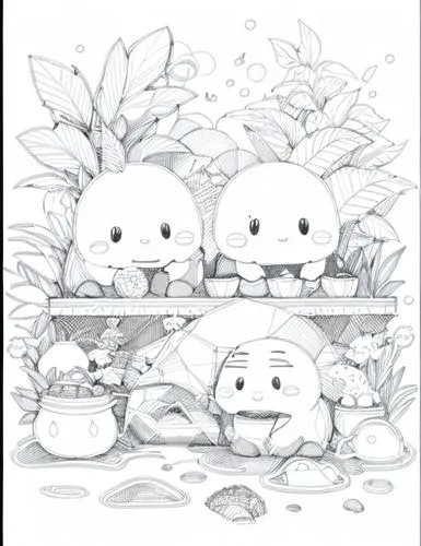 hedgehogs,toadstools,teapots,hedgehog heads,flowerpots,parsley family,robins in a winter garden,gooseberry family,little plants,flower pots,poppy family,turnips,small birds,white eggs,tangyuan,coffee tea illustration,garden birds,flowering tea,tea zen,tea cups