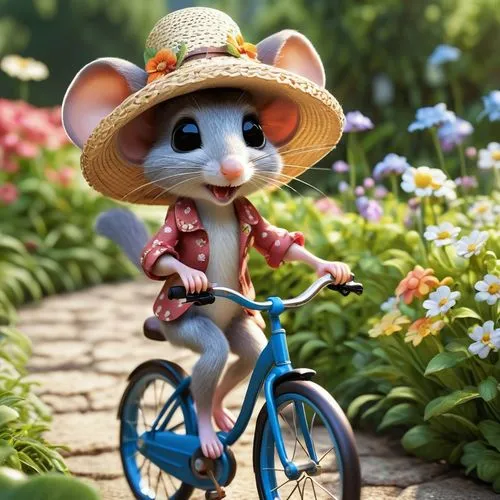 biking,bicycle riding,field mouse,bicycle ride,floral bike,cute cartoon character,cycling,bicycle,bicycling,meadow jumping mouse,bike ride,dormouse,bike riding,biker,tour de france,peter rabbit,white footed mouse,racing bicycle,bike,wood mouse