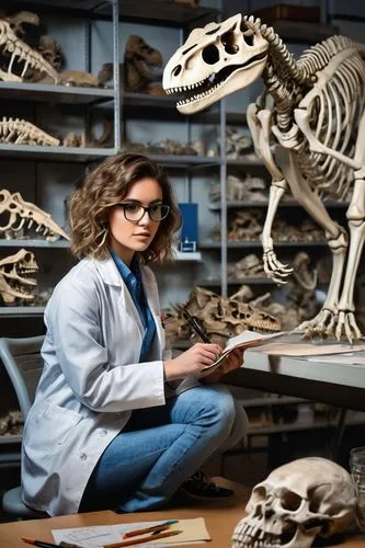 palaeontology,paleontology,dinosaur skeleton,biologist,fossil beds,lion's skeleton,veterinarian,female doctor,human skeleton,maximilianeum,fossils,skull bones,librarian,science education,cow skull,landmannahellir,marine scientists,researchers,skeletons,cattle skull,Art,Artistic Painting,Artistic Painting 44