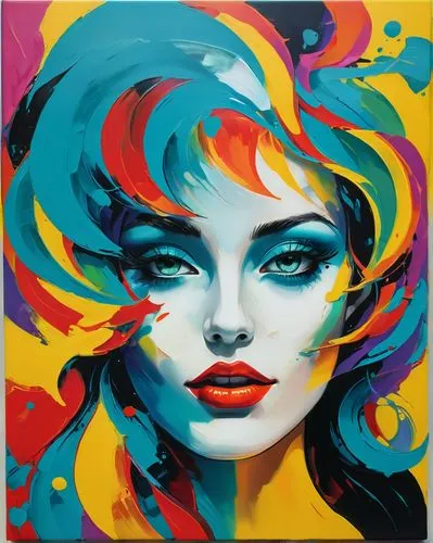 nielly,cool pop art,pop art style,pop art colors,pop art woman,effect pop art,Conceptual Art,Oil color,Oil Color 02