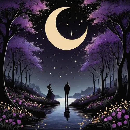 vintage couple silhouette,couple silhouette,silhouette art,la violetta,moonlighters,purple moon,romantic scene,the moon and the stars,twilight,night scene,moonlit night,romantic night,moon and star background,moon and star,the night of kupala,purple landscape,sewing silhouettes,moonwalked,moonbeams,moonstruck,Photography,Black and white photography,Black and White Photography 01