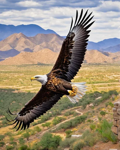 Write a poetic description of the majestic eagle as it soars above the Mexican landscape.,steppe eagle,mongolian eagle,mountain hawk eagle,african eagle,california condor,andean condor,of prey eagle,a