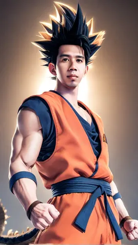 goku,son goku,takikomi gohan,naruto,kame sennin,iaijutsu,orange robes,dragonball,sanshou,orange,kai ken,shinkiari,dragon ball,saji,dragon ball z,anime 3d,ken,qi-gong,male character,kung