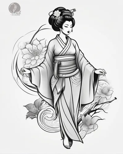 geisha girl,geisha,japanese woman,japanese art,mukimono,motsunabe,oriental girl,cool woodblock images,taijitu,japanese character,oriental painting,honzen-ryōri,junshan yinzhen,oriental princess,japanese style,hanbok,kimono,japanese culture,mulan,shakuhachi,Unique,Design,Logo Design