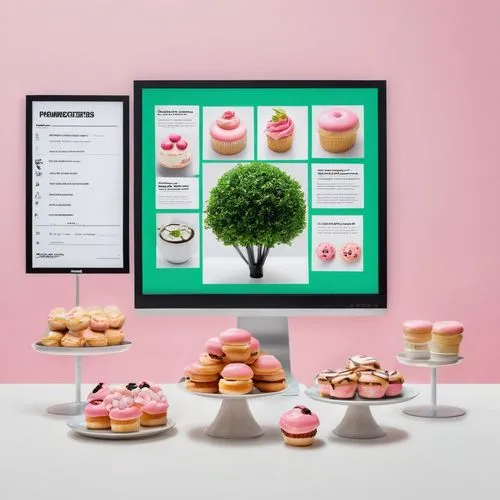 cupcake background,macaroons,product display,cupcake tray,botanical frame,product photos,Unique,Design,Knolling