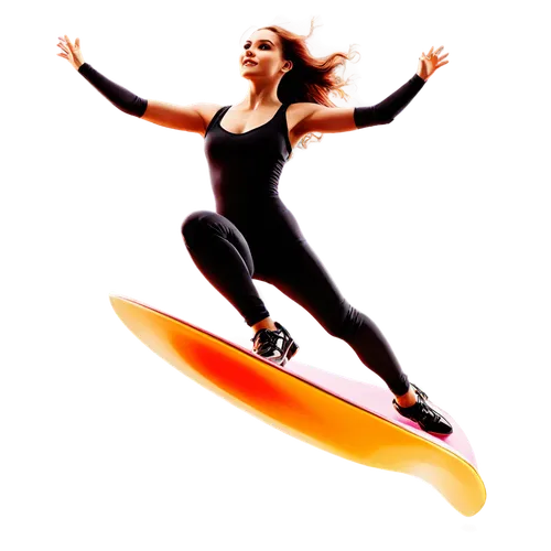 Springboard, metallic material, curved shape, dynamic pose, jumping action, vibrant spring colors, shiny surface, detailed textures, soft focus background, warm lighting, 3/4 composition, cinematic an