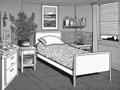 bedroom,guestroom,guest room,boy's room picture,children's bedroom,modern room,the little girl's room,sleeping room,room,danish room,japanese-style room,coloring page,shabby-chic,one room,abandoned room,treatment room,interiors,room newborn,an apartment,one-room,Illustration,Black and White,Black and White 18