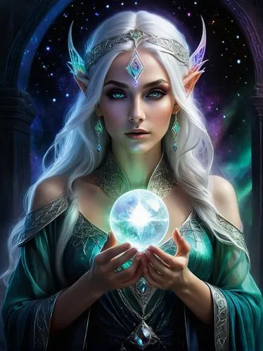 galadriel,celeborn,jaina,arkenstone,fantasy portrait,sorceror,Illustration,Realistic Fantasy,Realistic Fantasy 07