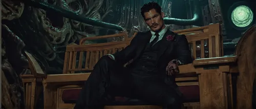 Image may contain David Gandy Wood Human Person Furniture Bench Plywood Clothing and Apparel,katakuri,black businessman,two face,mafia,detective,a black man on a suit,the doctor,eleven,dracula,magistr