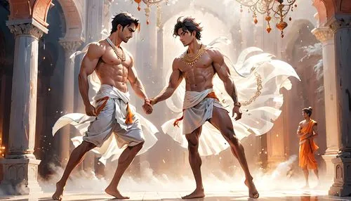 greek gods figures,baptism of christ,greek mythology,fantasy art,angel and devil,dancers,fantasy picture,the three magi,adam and eve,thermal bath,thermae,pankration,indian art,sword fighting,sadhus,magi,dualism,sci fiction illustration,bridegroom,monks,Anime,Anime,General