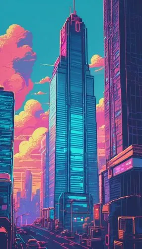 colorful city,cityscape,shinjuku,tokyo city,cybercity,retro background,dusk background,evening city,makati,skyscrapers,dusk,city,tokyo,skyline,cityzen,the city,metropolis,ortigas,city skyline,urban,Unique,Pixel,Pixel 04