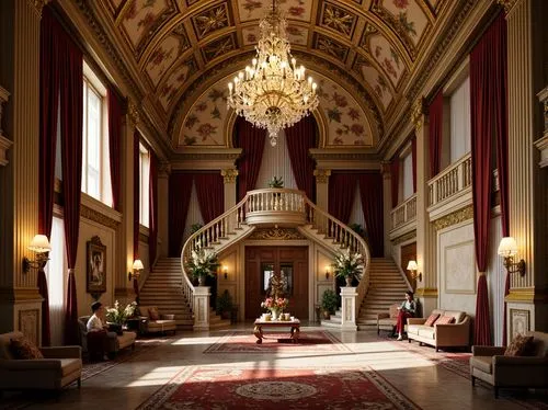 entrance hall,royal interior,foyer,ritzau,cliveden,gleneagles hotel,harlaxton,cochere,residenz,ornate room,hallway,europe palace,syon park,dunrobin castle,villa d'este,enfilade,wedding hall,lobby,villa cortine palace,highclere castle