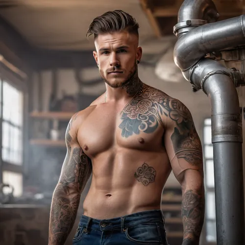 male model,austin stirling,lincoln blackwood,mechanic,alex andersee,steelworker,barista,james handley,austin morris,blacksmith,body building,plumber,car mechanic,builder,gardener,auto mechanic,men's wear,fitness model,james sowerby,tattoos,Photography,General,Natural