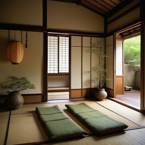 japanese-style room,ryokan,tatami,ryokans,chanoyu,japanese zen garden,zen garden,dojo,tea ceremony,zazen,japanese style,shoin,teahouse,onsen,teahouses,japanese patterns,tomsen,zen stones,bamboo curtain,shintoism,Illustration,Realistic Fantasy,Realistic Fantasy 28