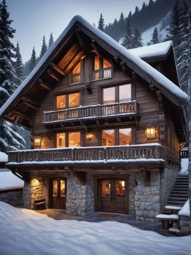 chalet,winter house,house in the mountains,the cabin in the mountains,house in mountains,log cabin,mountain hut,beautiful home,snow house,log home,alpine style,wooden house,snow shelter,snowhotel,coziness,snow roof,avoriaz,dreamhouse,traditional house,lodge,Illustration,Abstract Fantasy,Abstract Fantasy 06