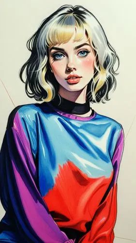 dazzler,mesmero,supergirl,pop art woman,airbrushing,lalonde,Illustration,American Style,American Style 11