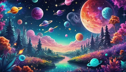 fairy galaxy,alien planet,fantasy landscape,alien world,fairy world,fantasy picture,space art,3d fantasy,mushroom landscape,children's background,dream world,wonderland,fantasy art,lunar landscape,scene cosmic,galaxy,outer space,unicorn background,fairy forest,space,Conceptual Art,Sci-Fi,Sci-Fi 30