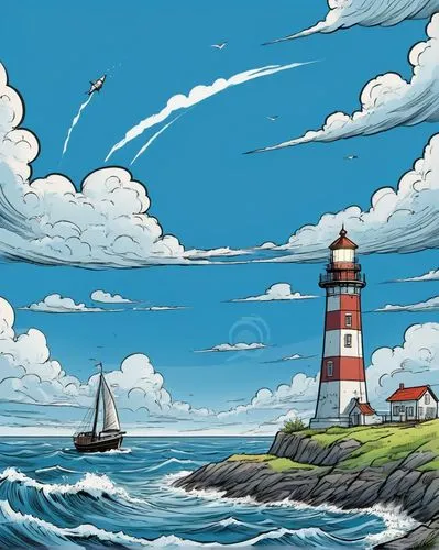 lighthouses,electric lighthouse,lighthouse,light house,red lighthouse,point lighthouse torch,Illustration,American Style,American Style 13