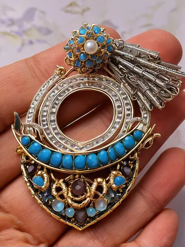 brooch,jewelry basket,enamelled,ring with ornament,ornate pocket watch,diadem,jewelry（architecture）,vintage ornament,jewellery,gift of jewelry,genuine turquoise,bridal accessory,hamsa,princess' earring,broach,grave jewelry,house jewelry,earring,circular ring,art deco ornament,Illustration,Realistic Fantasy,Realistic Fantasy 27