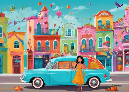 colorful city,girl and car,cuba background,guanajuato,yucatan,havana,jaipur,colorful background,queretaro,mexico city,background vector,mexican culture,world digital painting,mexico,background colorful,pink city,albuquerque,city car,tata nano,mexican calendar,Illustration,Abstract Fantasy,Abstract Fantasy 13