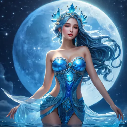 blue enchantress,zodiac sign libra,blue moon rose,fantasy woman,ice queen,horoscope libra,fantasy picture,blue moon,fantasy art,the zodiac sign pisces,water nymph,aquarius,the sea maid,merfolk,zodiac 