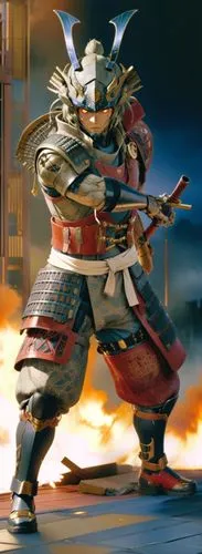 a samurai who has a bug-like parasite on his head,a video game character with a long knife,yoshimitsu,toshimitsu,kensei,samurai fighter,samurai,ashigaru,Anime,Anime,Realistic